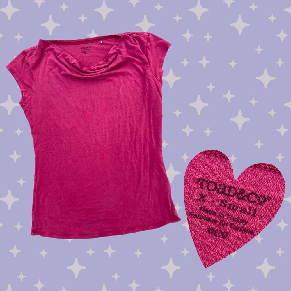 Toad & Co Fuchsia Cowl Neck Top